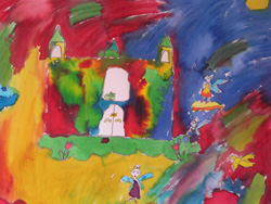 children painting